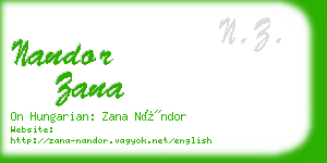 nandor zana business card